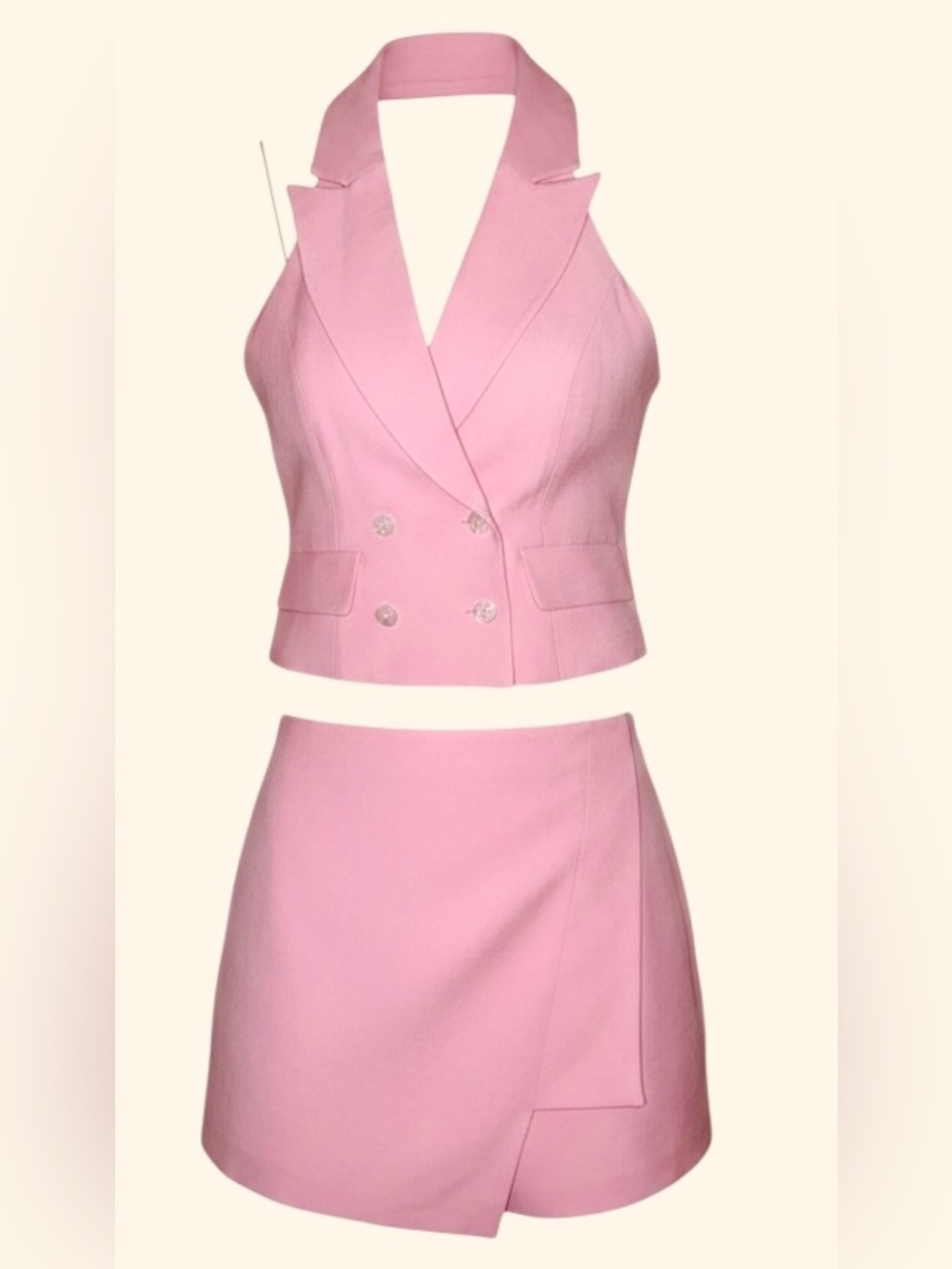 Zara Pink Tailored Halter Vest & Skort sold separately